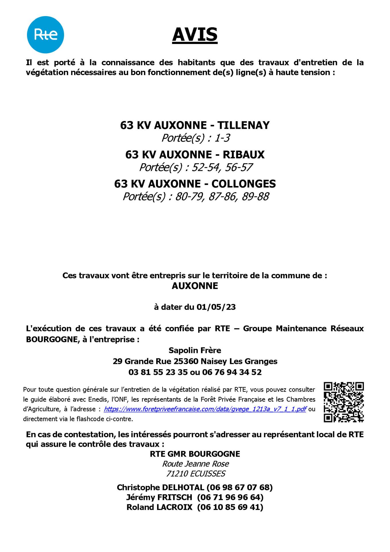 Travaux d’élagage et d'abattage pour entretien des lignes à haute tension