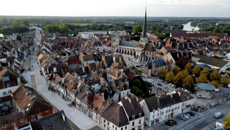 Auxonne vue du ciel
